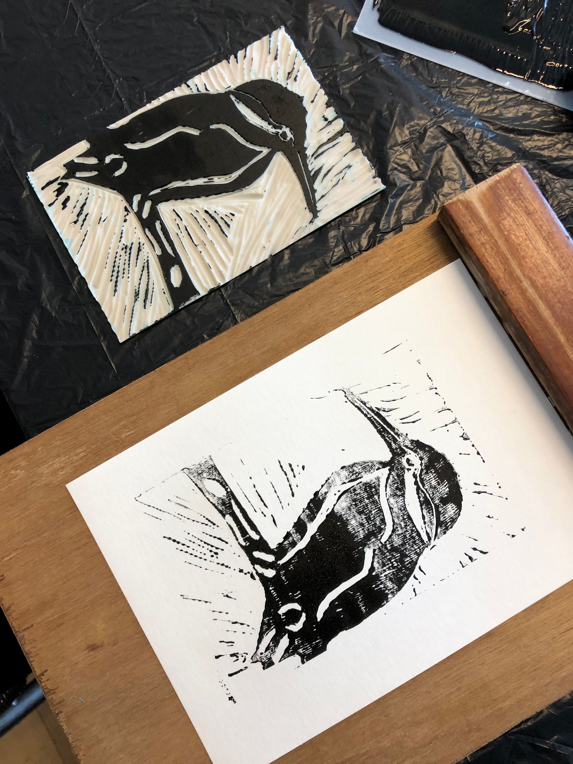 Workshop Linosnede bij Elisabeth Baron, EB-Artwork&Coaching in Deventer