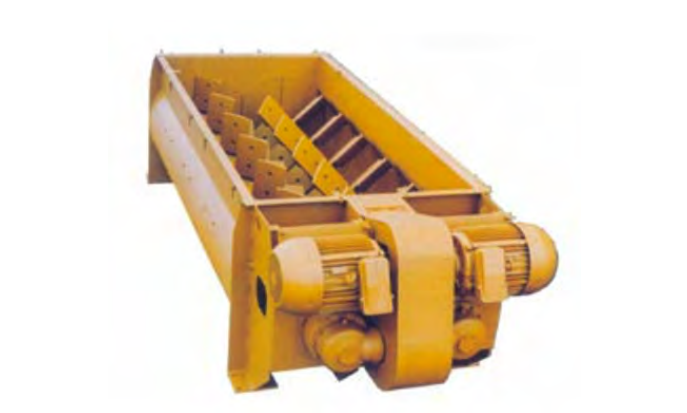 Yellow Industrial Vibrating Feeder Machine With Motors — Northern Heavy Machinery in Mount Louisa, QLD