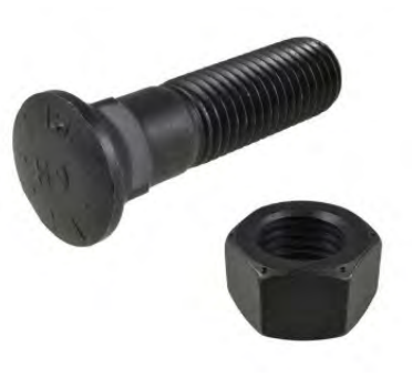 Black Bolt With a Round Head and a Black Hexagonal Nut — Northern Heavy Machinery in Mount Louisa, QLD