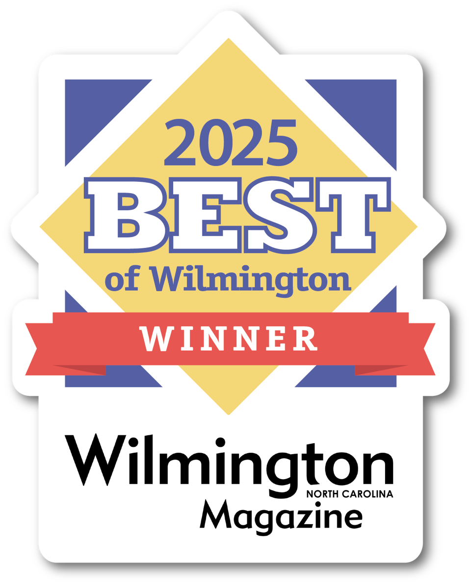 2025 Best of Wilmington award badge from Wilmington Magazine, with yellow, blue, red colors.