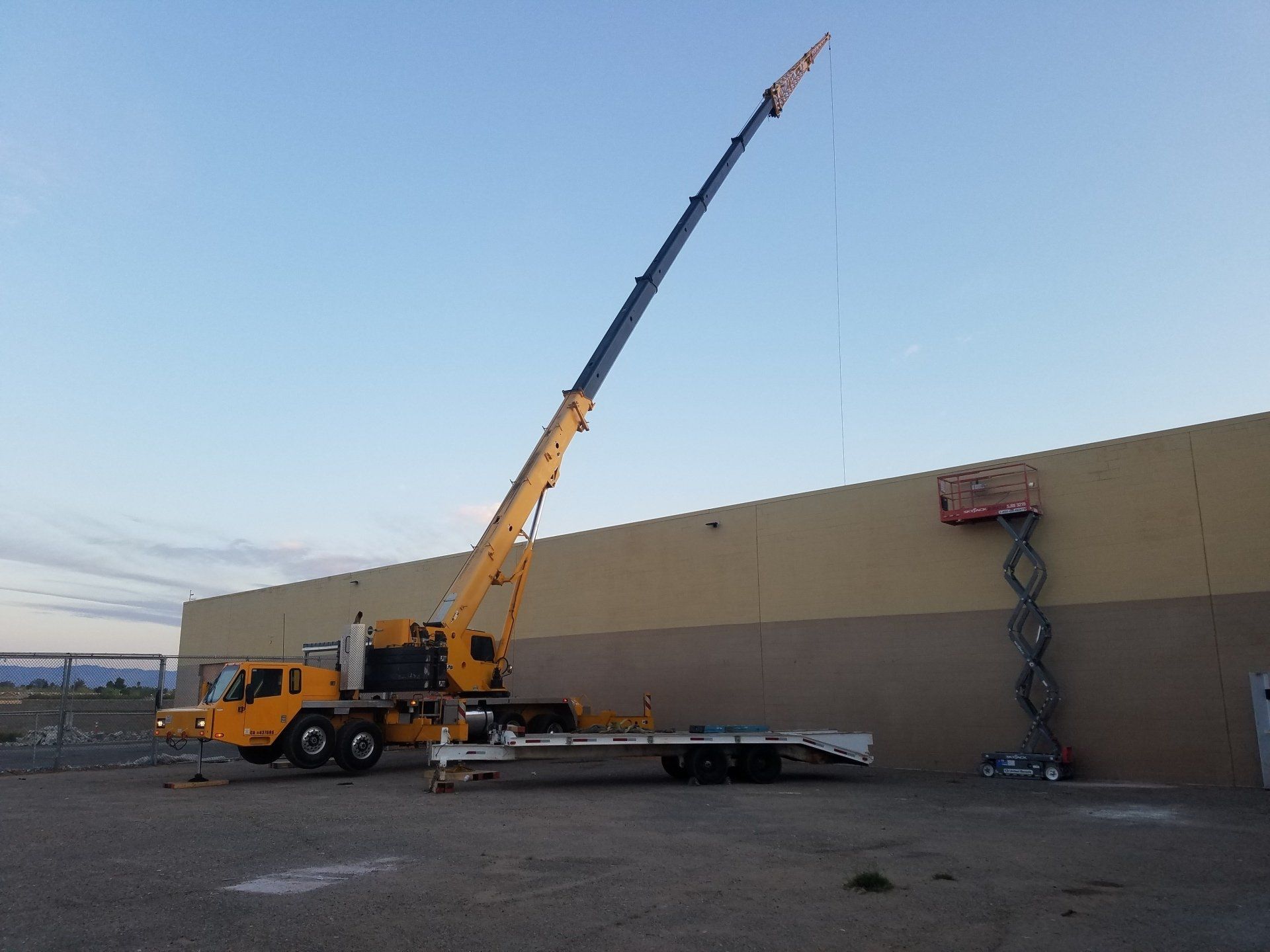 Crane on a Commercial Area — Lancaster, CA — Get Hooked Crane Service