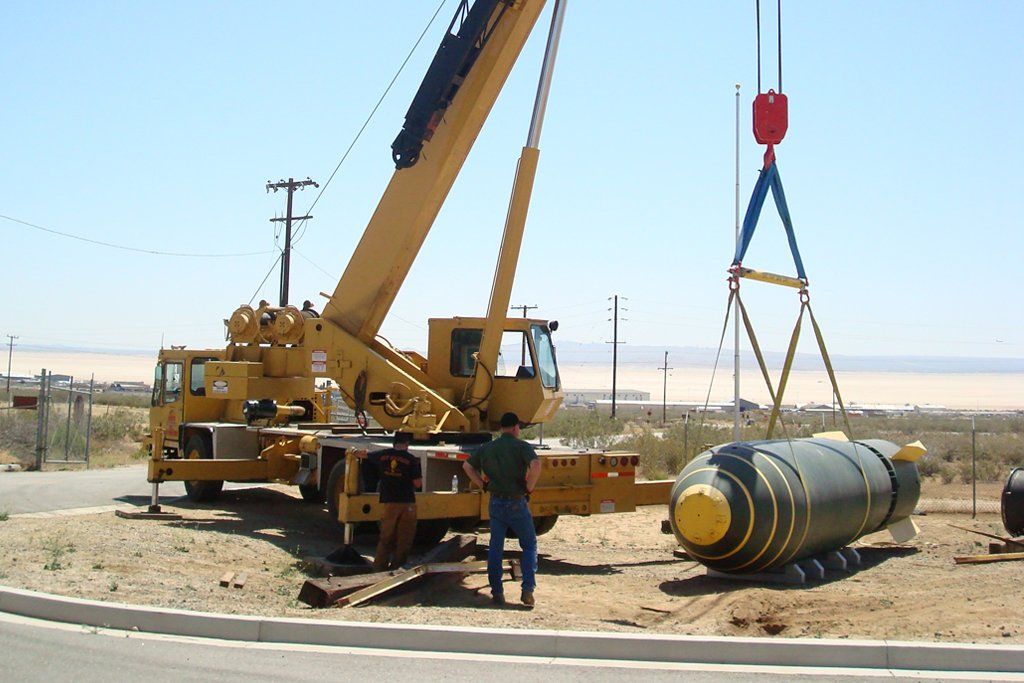 Crane Carrying a Bomb — Lancaster, CA — Get Hooked Crane Service