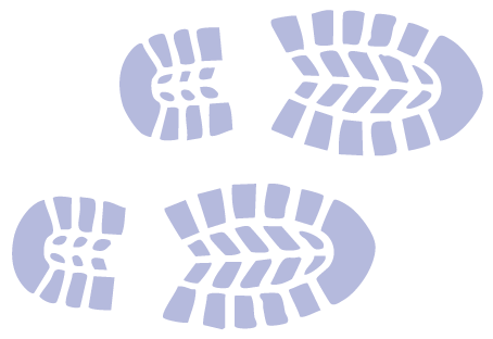 Two light purple shoe prints.