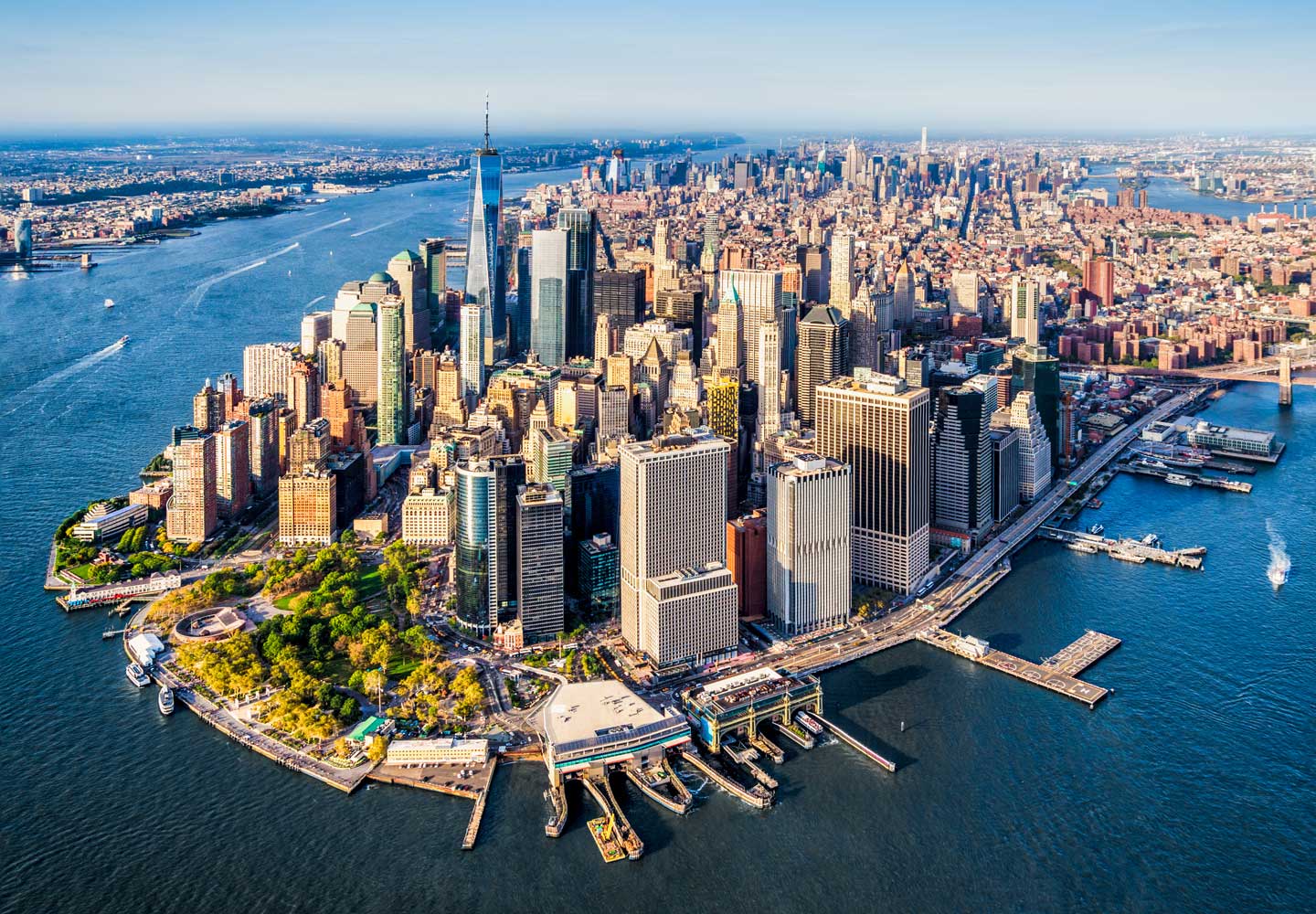 una veduta aerea della città di new york