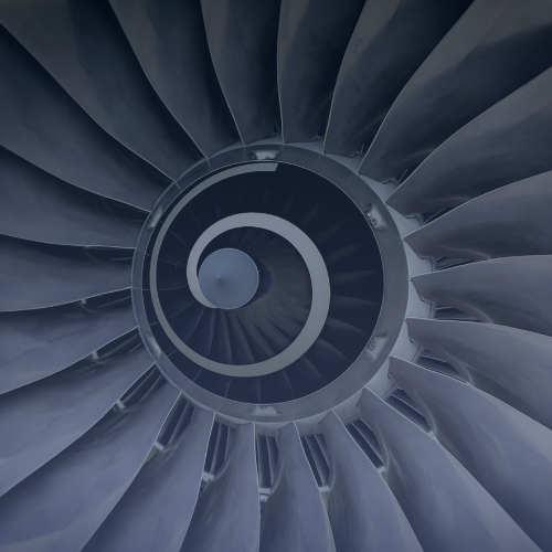 aircraft engine cover with bule overlay