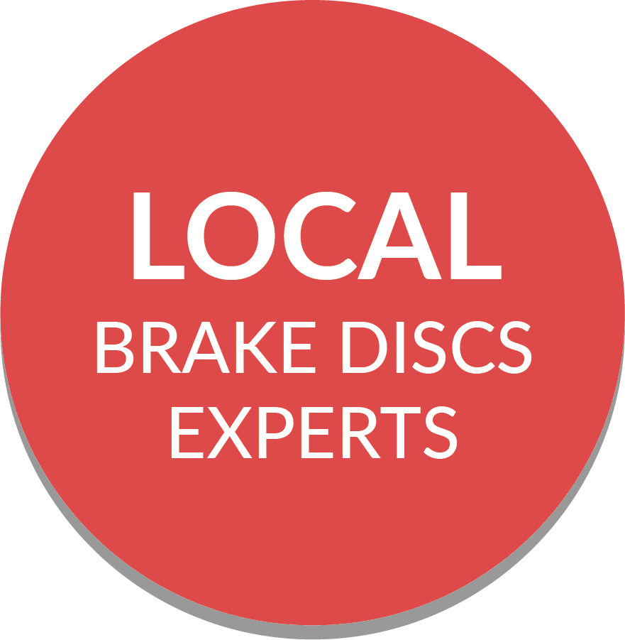 A red circle that says local brake discs experts