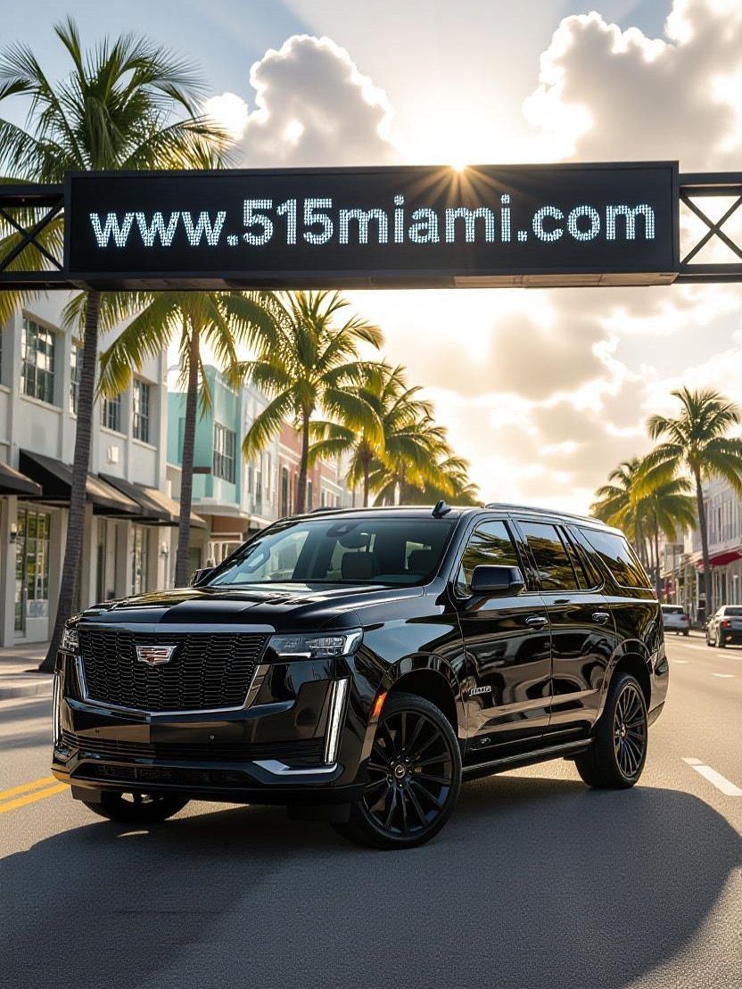Black SUV parked under an archway with 