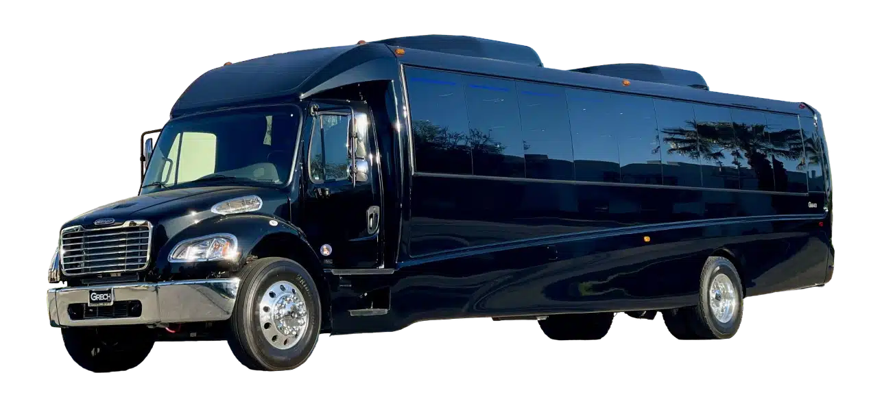 Black motorcoach for 40-passenger group charter in Miami