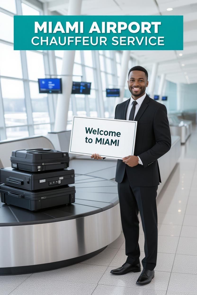 A chauffeur holding a name sign at airport bagage claim