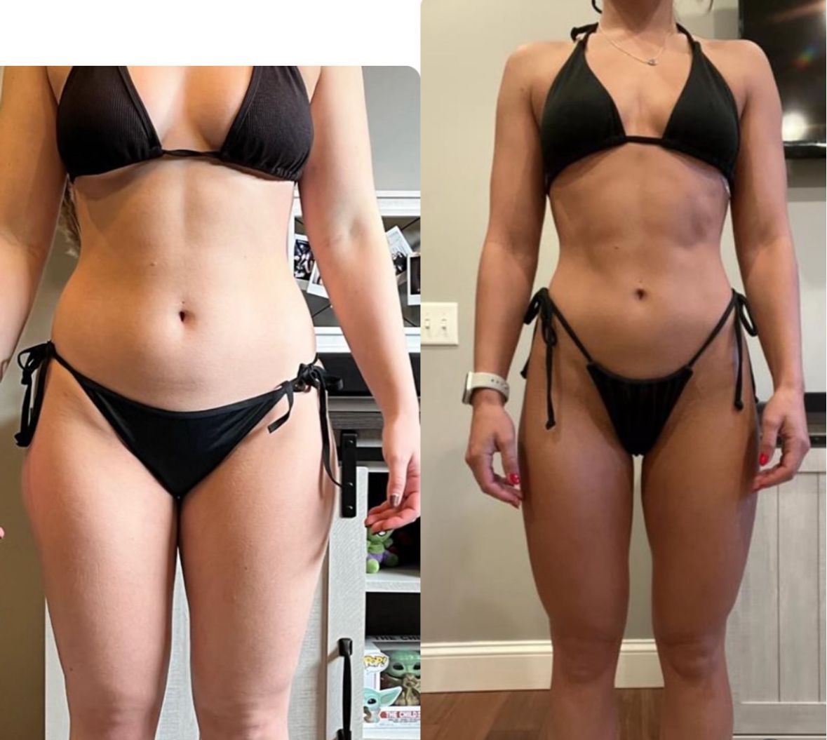 Visible progress showing weight loss and muscle definition with Prodigy Gym’s expert trainers.