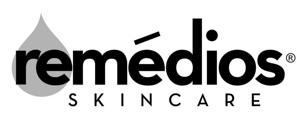 Remedios Skincare logo with droplet and text in black and gray.