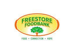 A logo for a food bank with a tree on it.