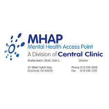 A logo for mhap mental health access point a division of central clinic