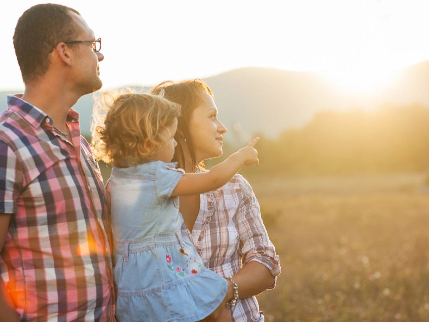 Family in Open Field
