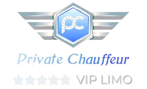Logo for VIP Limo service: Winged emblem with PC initials,