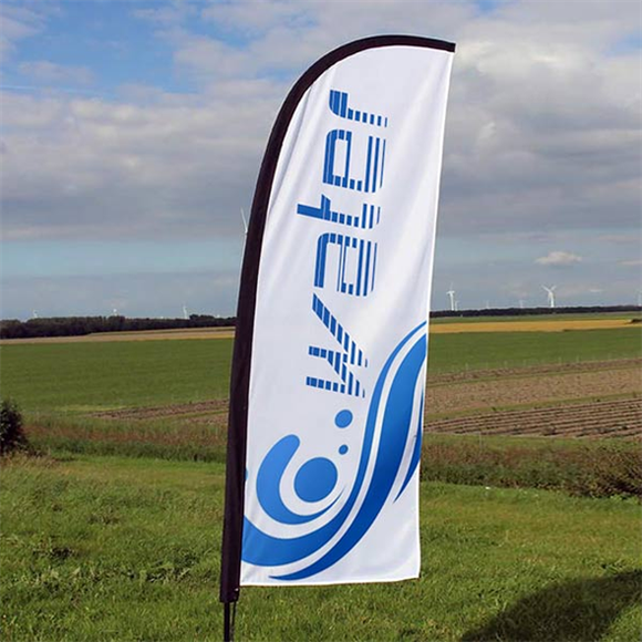 custom banner installed in field