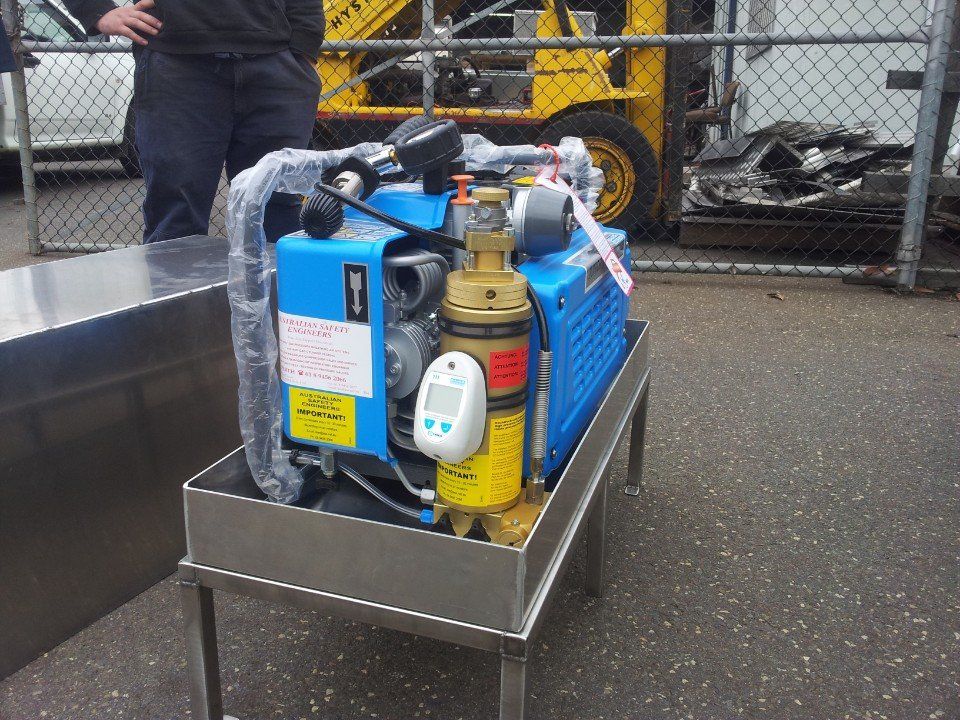 generator placed on a metal stool