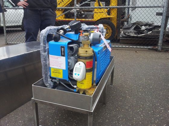 generator placed on a metal stool