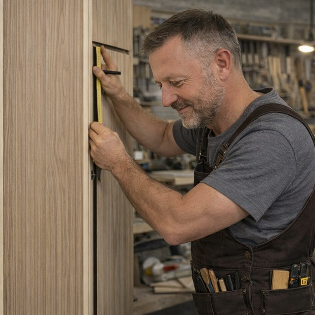 schrijnwerker aan het werk