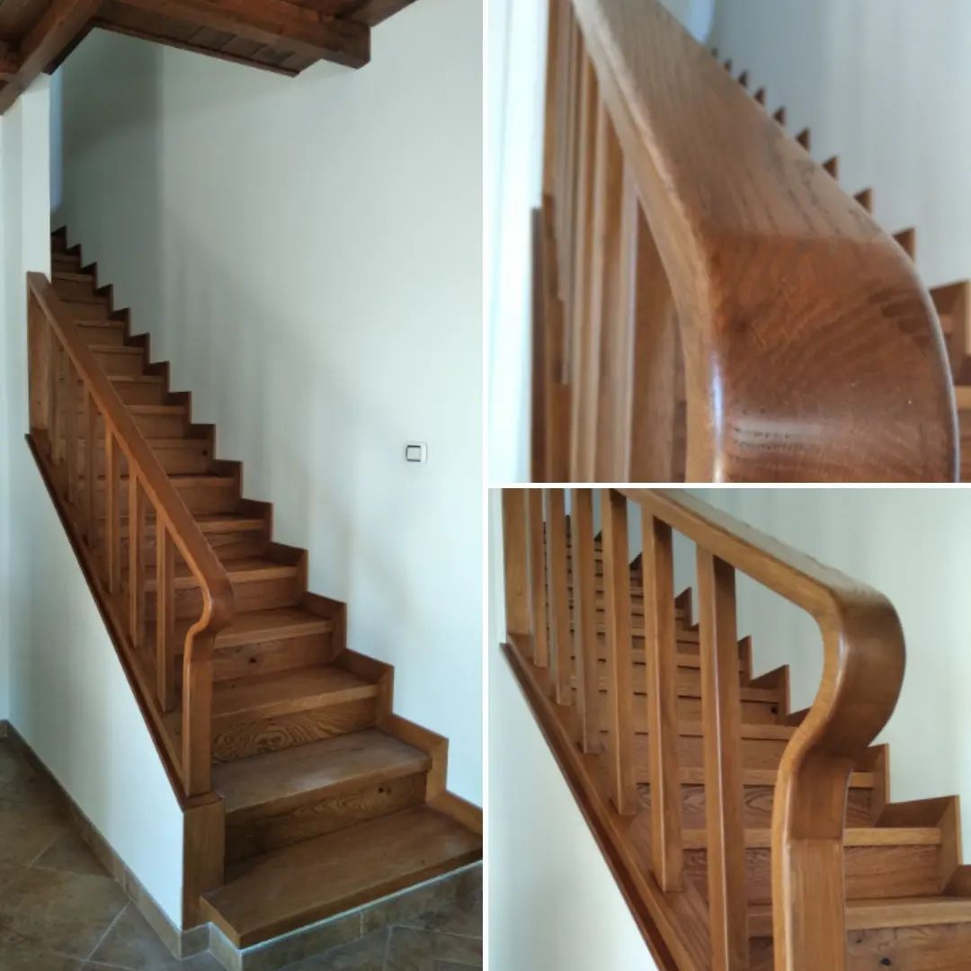 SCALE IN LEGNO PRODUZIONE SU MISURA IN ROVERE MASSELLO IN PROVINCIA DI LECCE E BRINDISI FALEGNAMERIA ROCHIRA ARREDAMENTI