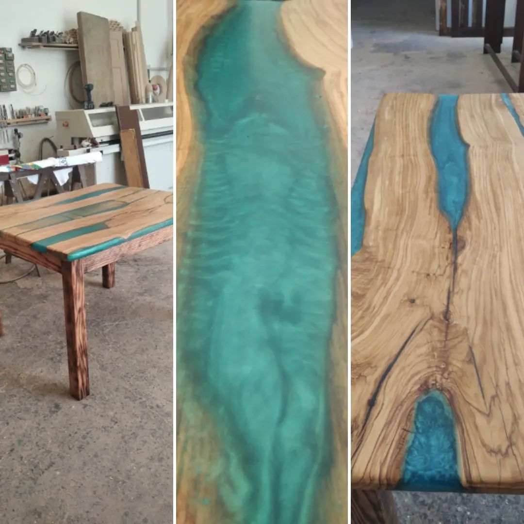 TAVOLO IN ULIVO E RESINA IN PROVINCIA DI LECCE E BRINDISI FALEGNAMERIA ROCHIRA