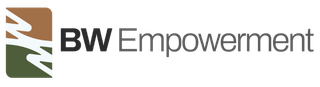 BW Empowerment logo with a green and brown square and abstract lines. 