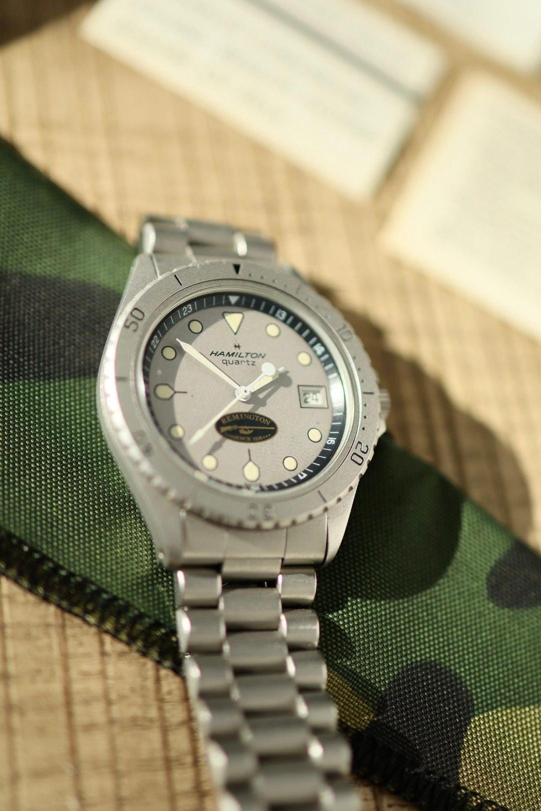 Hamilton Khaki Quartz Diver  ref. 9369 retailed by Remington Firearms