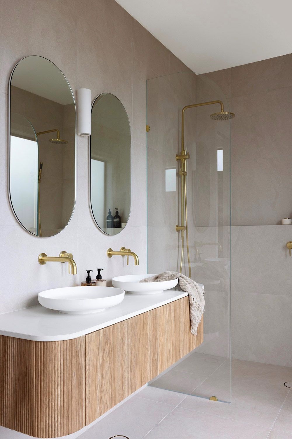 Two Mirrors With Two Wall Taps In The Bathroom Area — Fixtures & Fittings In Tweed Heads South, NSW
