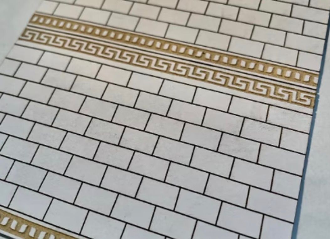 TILED DECORATIVE WALLS 1/48 scale KIT. 4 in pack