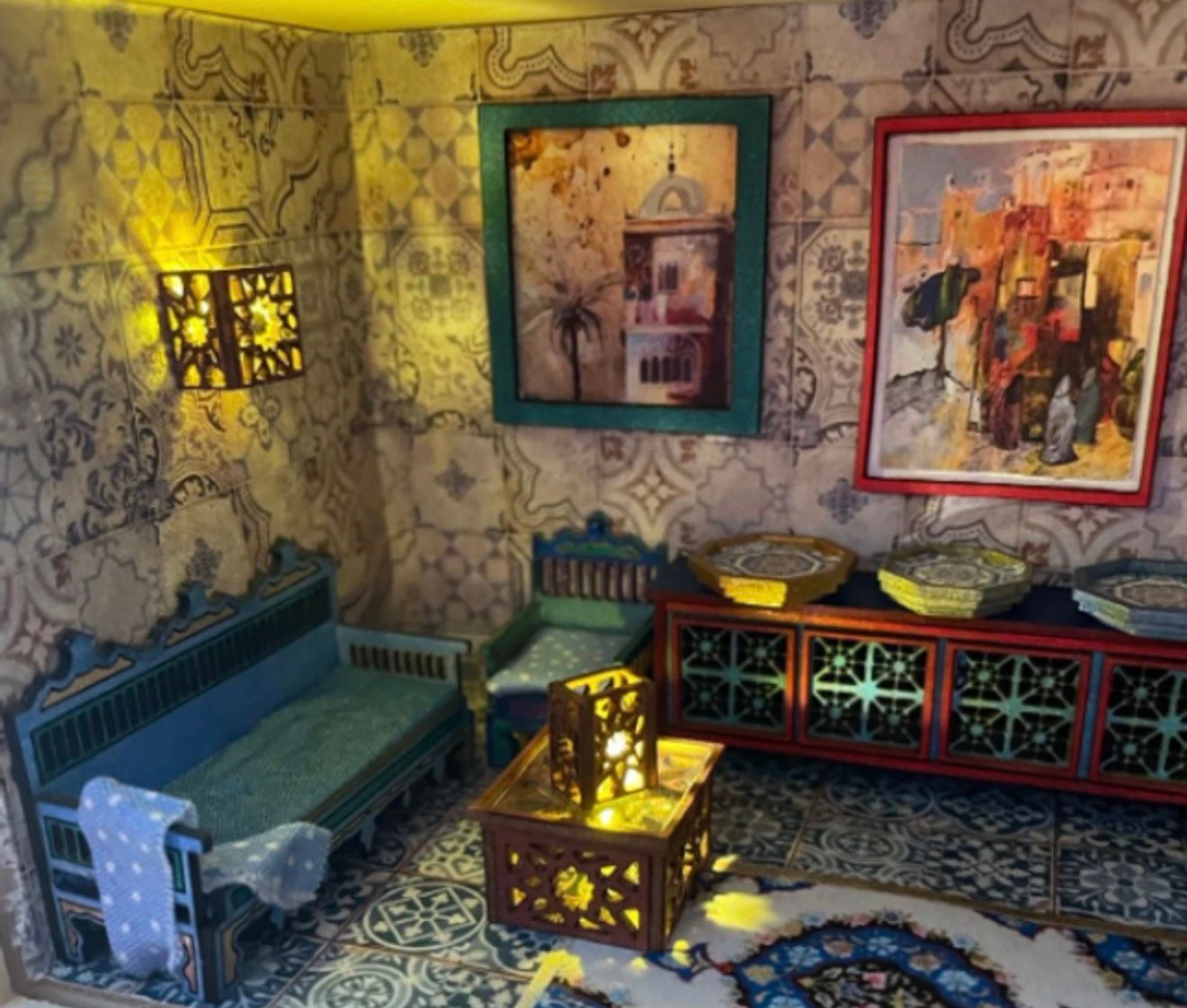 CHINESE WALL SCONCES. 2 PACK 1/48 scale KIT