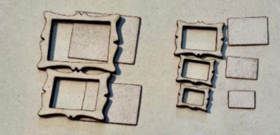 5 ORNATE PICTURE FRAMES 1/48 scale KIT