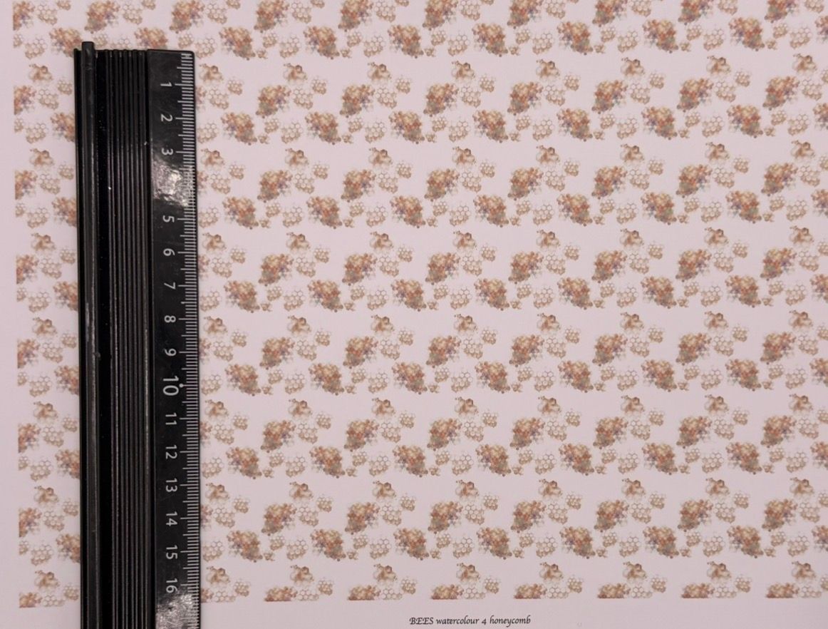 Wallpaper /fabric BEES  4 HONEYCOMB. 1/48 scale