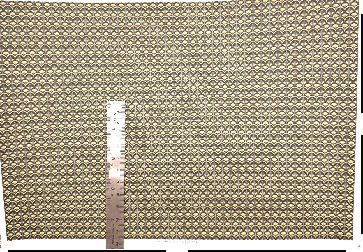 Wallpaper / fabric Art deco gold & black 1.   1/48 scale