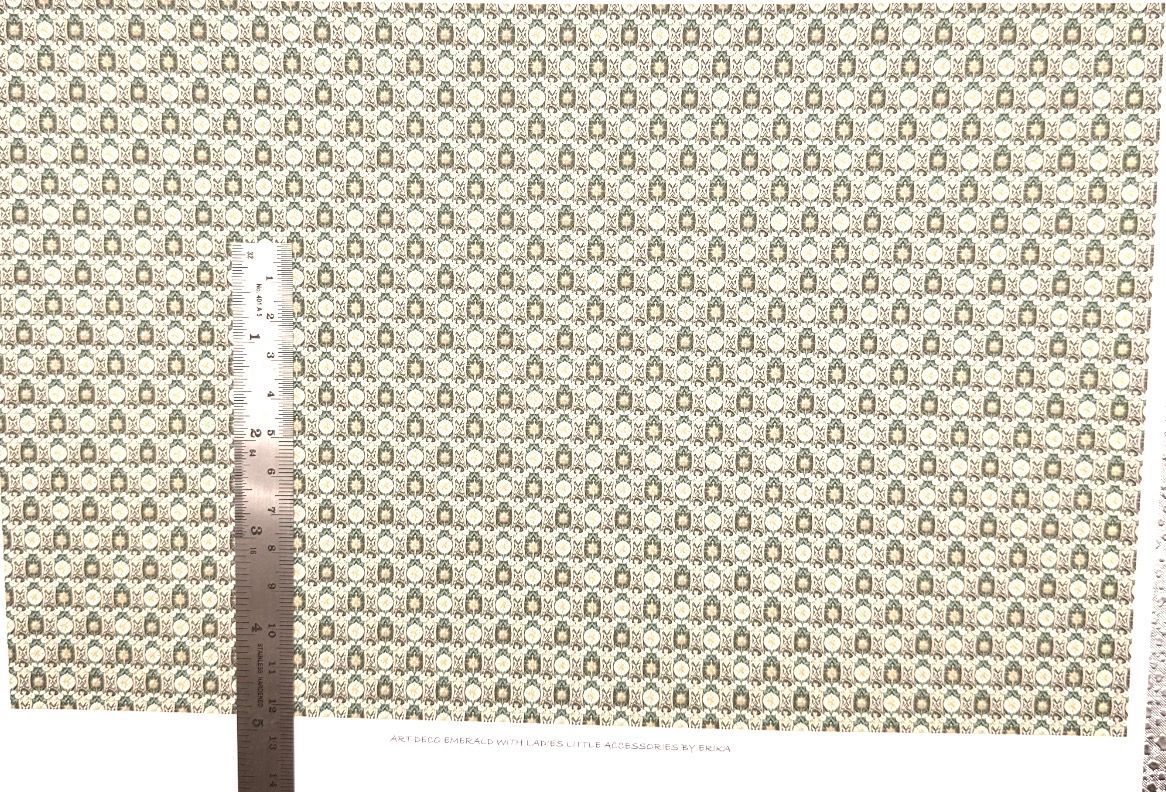 Wallpaper /fabric Art Deco emerald with ladies 1/48 scale