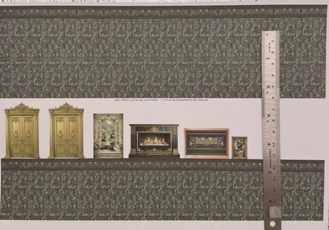 Wallpaper/fabric CATS set waiters 1/48 scale