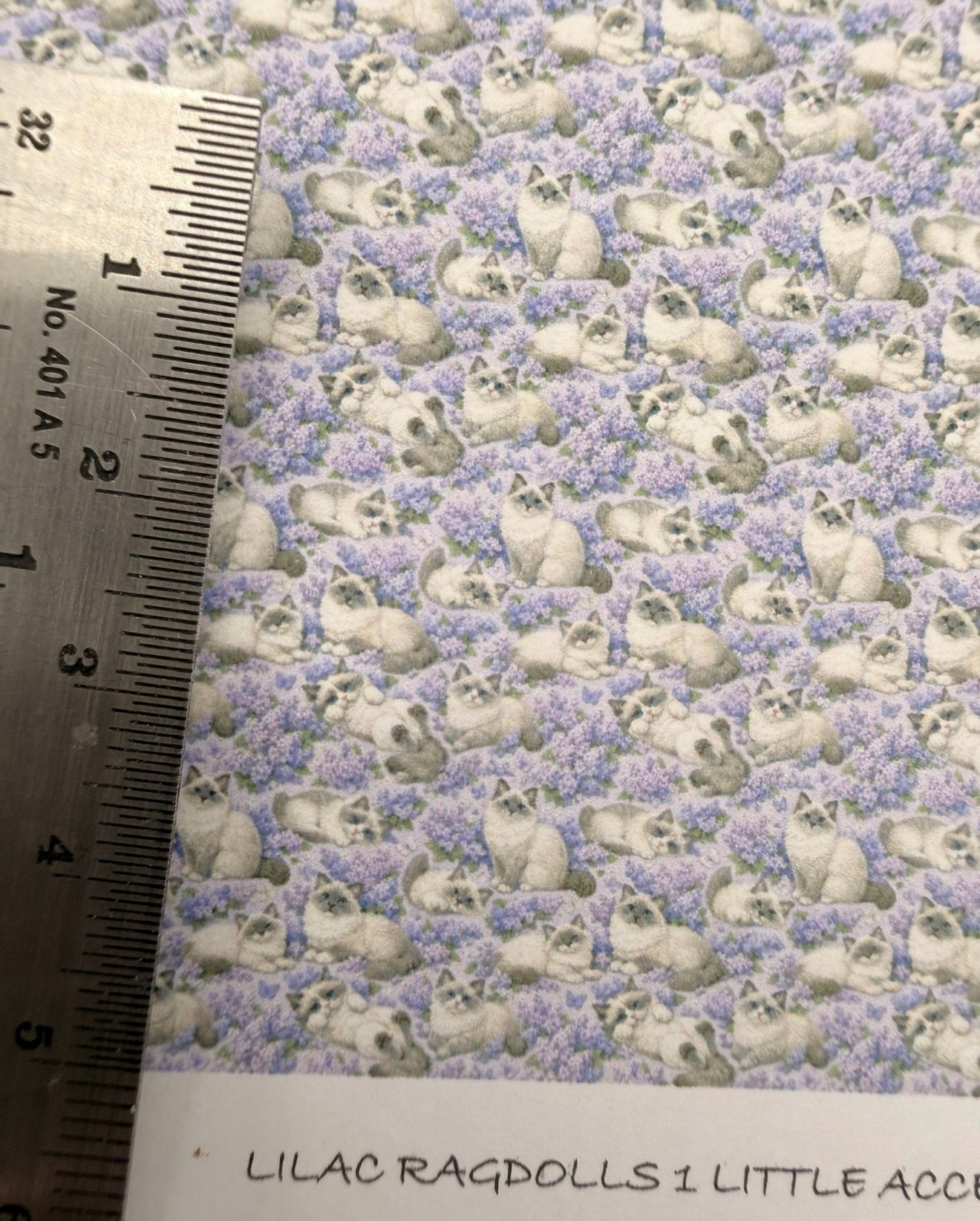 Wallpaper /fabric CATS lilac ragdolls 1/48 scale