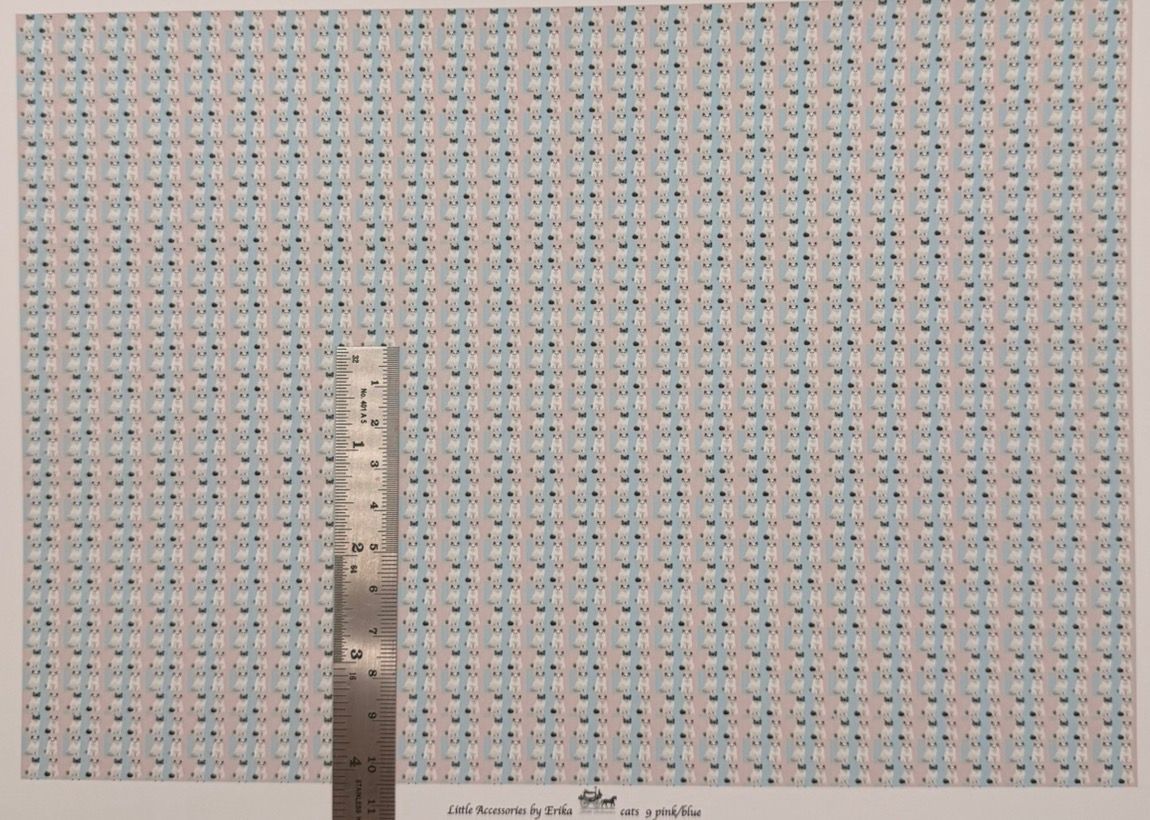 Wallpaper /fabric CATS lilac ragdolls 1/48 scale