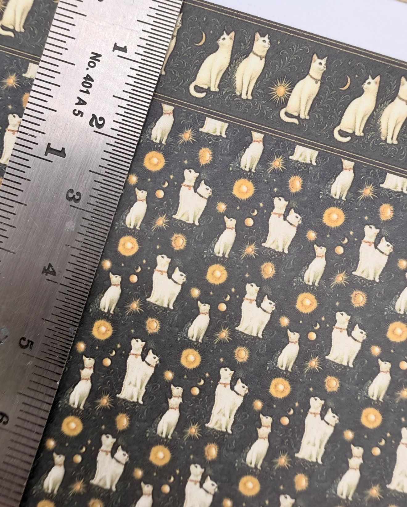 Wallpaper /fabric set CATS white at night. 1/48 scale