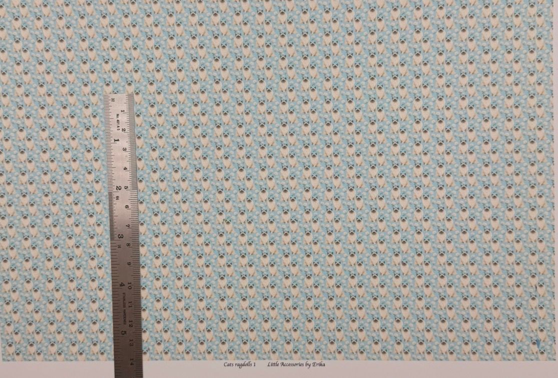 Wallpaper /fabric CATS ragdolls 1. 1/48 scale