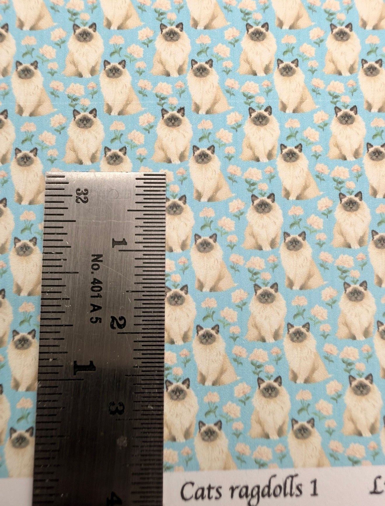 Wallpaper /fabric CATS ragdolls 1. 1/48 scale