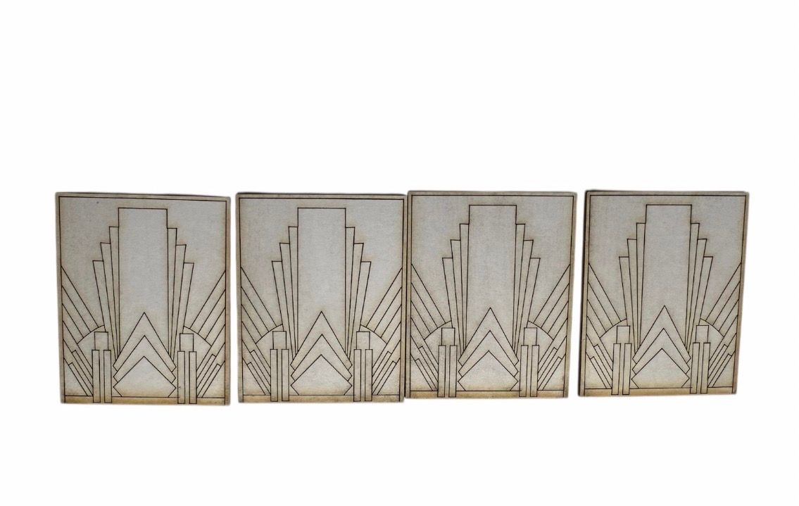 ART DECO WALL PANEL 4 PACK 1/48 scale KIT