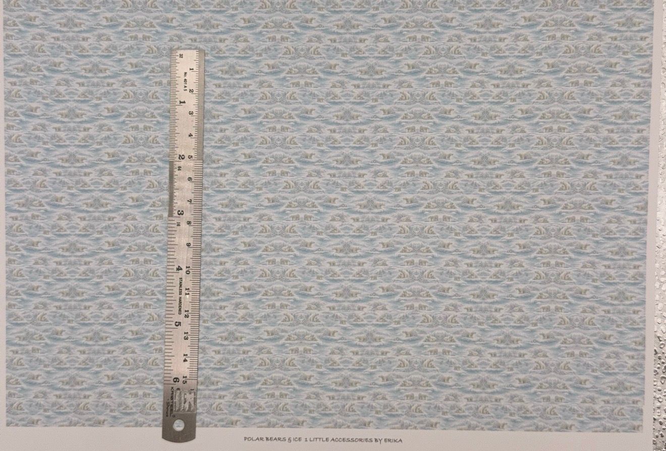 Wallpaper/fabric. Polar bears & ice 1 . 1.48 scale