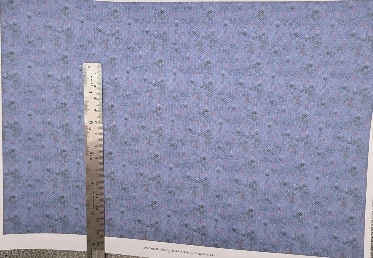 Wallpaper/fabric arabesque.Deep purple 6   1/48 scale