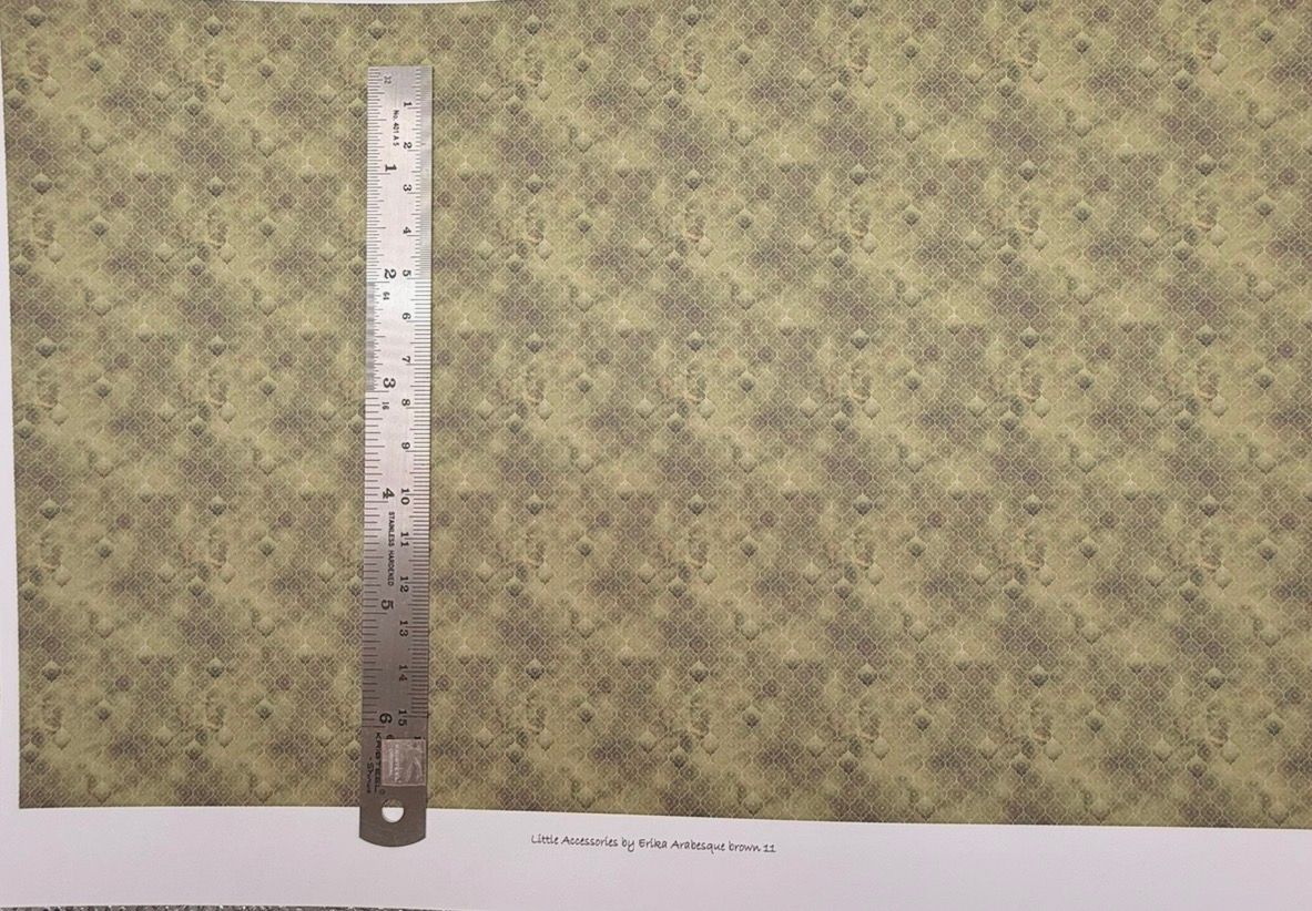 Wallpaper/fabric.Arabesque brown 11.   1/48 scale