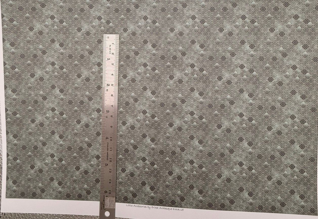 Wallpaper/fabric. Arabesque black. 1/48 scale