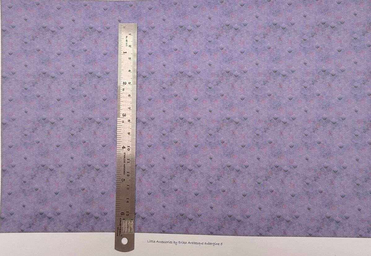 Wallpaper/fabric. Arabesque Aubergine 5.  1/48 scale