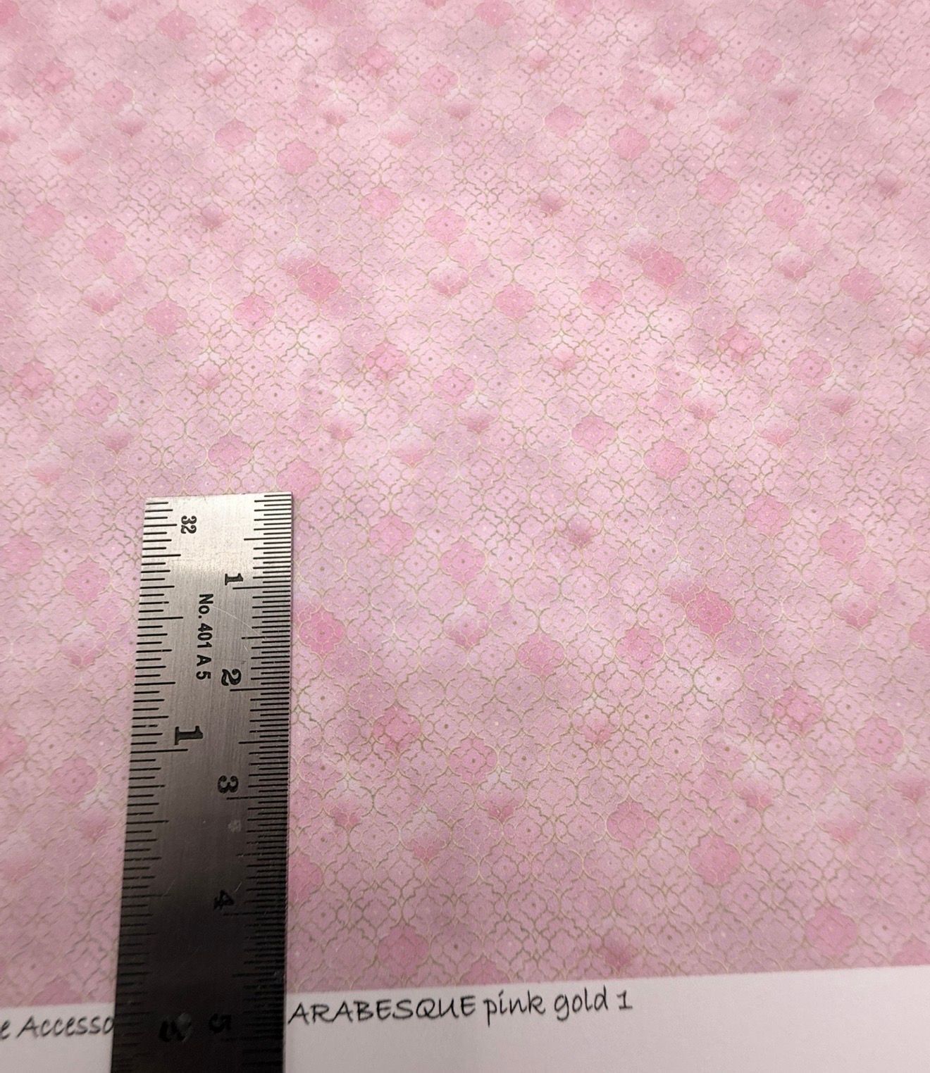 Wallpaper/fabric Arabesque pink gold 1.  1/48 scale