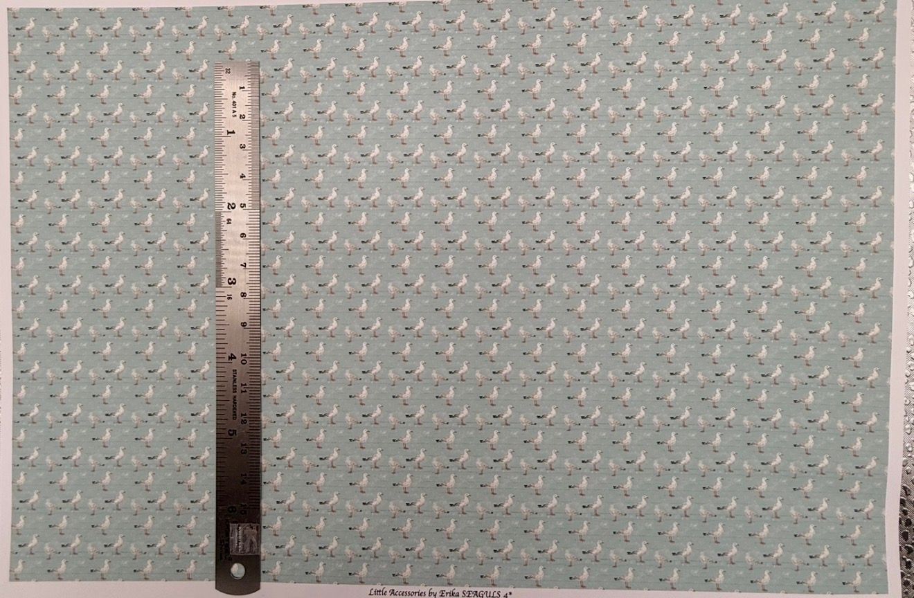 Wallpaper/fabric. Seagulls 4     1/48 scale