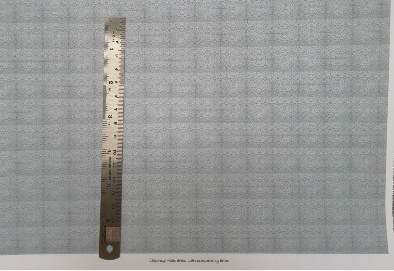 Wallpaper /fabric Ceilings. White plaser circles. 1/48 scale