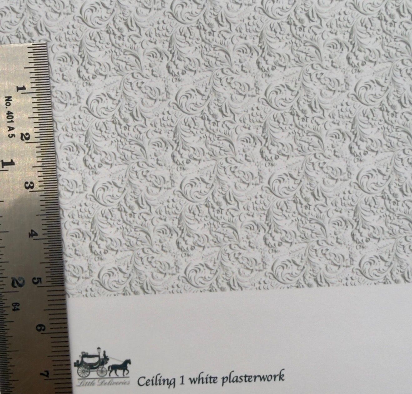 Wallpaper/fabric. Ceiling. 1 white plasterwork. 1/48 scale